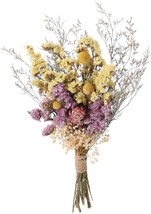 17&quot; Natural Mixed Dried Flowers Bouquet Real Dried Lover Grass Myosotis Daisy Cr - £30.55 GBP