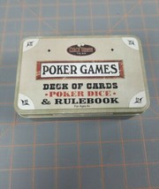 Front Porch Classics Circa Games To Go Tin: Poker Dice, Rule Book, Cards - $8.98