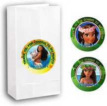12 Moana Birthday Party Favor Stickers on Bags #2 - £8.66 GBP