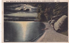 Moonlight Illinois River Starved Rock State Park IL Postcard D07 - $2.99