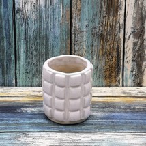 Artisan Ceramic Single Shot Espresso Cup, White Pottery Small Coffee Mug Texture - £25.02 GBP