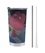 Mondxflaur Red Face Steel Thermal Mug Thermos with Straw for Coffee - $29.37 CAD
