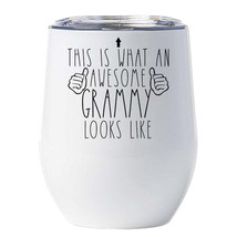 An Awesome Grammy Looks Like Tumbler 12oz Cute Wine Glass Christmas Gift For Mom - £18.15 GBP