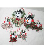 CHRISTMAS SNOWMAN BELL Ornament on Candy Cane U pick size style ribbon c... - $251.69 MXN+