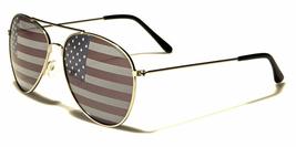 Silver Aviator Sunglasses American Flag USA Print - £8.62 GBP
