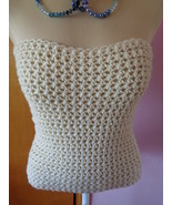 Womens Crochet Homemade Ivory Tube Top or Skirt Small Handmade by Sparkl... - $38.02 CAD