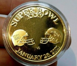 Super Bowl xxxv token 2001 Tampa Florida Giants vs Ravens  round - $945.71 MXN