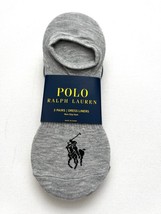 POLO Ralph Lauren 3-Pack Dress Liners Socks Non-Slip Heel Grey - £55.71 GBP