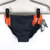 TYR Mens Racer Swimwear Bottoms Briefs Drawstring Phoenix Orange Black 3... - £15.37 GBP