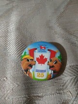Canada Day July 1st 25th Anniversary Pin 2-1/4&quot; Circle Round Beavers Can... - £19.32 GBP