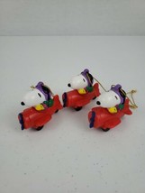 VTG Snoopy Ornament Airplane Plane Peanuts Woodstock United Feat UFS Lot of 3 - £35.95 GBP