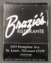 Brazie&#39;s Ristorante Restaurant St Louis MO Matchbook Full 20 Unstruck Mi... - £7.49 GBP