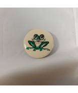 Vintage Frog Cute Button Green and White  - £11.99 GBP