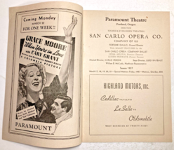 Vintage 1937 MADAME BUTTERFLY SAN CARLO OPERA Company PROGRAM Portland O... - £27.65 GBP