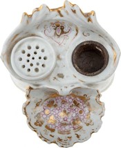 Antique Early 19C French Neo-Rococo Porcelain Inkwell Handpainted Gold/P... - $3,240.00 MXN