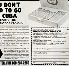 Thompson Havana Cigar 1979 Advertisement Tobacco Cuban Embargo DWKK1 - £15.97 GBP