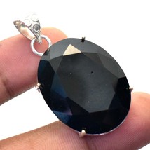 Black Spinel Oval Shape Gemstone Handmade Fashion Pendant Jewelry 1.80" SA 9447 - £4.13 GBP