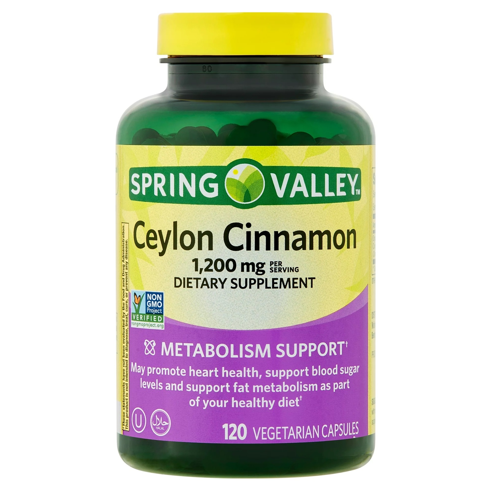 Spring Valley Ceylon Cinnamon Dietary Supplement, 1,200 mg, 120 Vegetarian Caps - £17.37 GBP