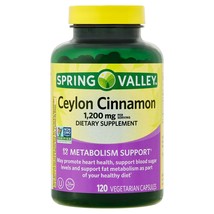 Spring Valley Ceylon Cinnamon Dietary Supplement, 1,200 mg, 120 Vegetarian Caps - £17.70 GBP