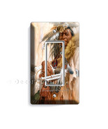 Native American old indian chief with feathers single GFCI light switch ... - $18.99