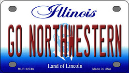 Go Northwestern Illinois Novelty Mini Metal License Plate Tag - £11.76 GBP