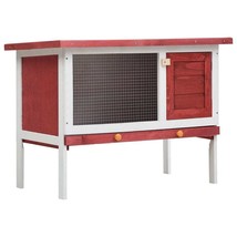 vidaXL Outdoor Rabbit Hutch 1 Layer Red Wood - £82.99 GBP