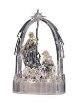 Arched Holy Family 10237 LED Nativity Figurine Crystal Cut Acrylic Clear... - $33.66