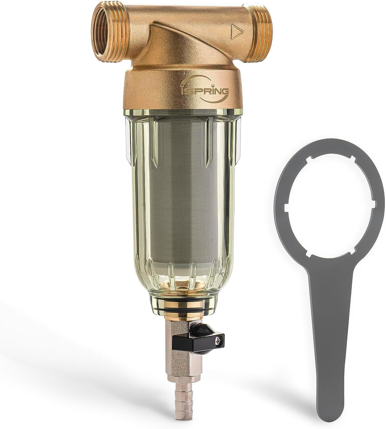 Ispring Wsp-50 Lead-Free Brass Reusable Whole House Spin Down Sediment W... - $62.93