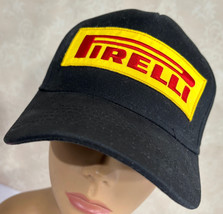 Pirelli Italian Tires Tyres Black Patched Adjustable Baseball Cap Hat - £12.10 GBP