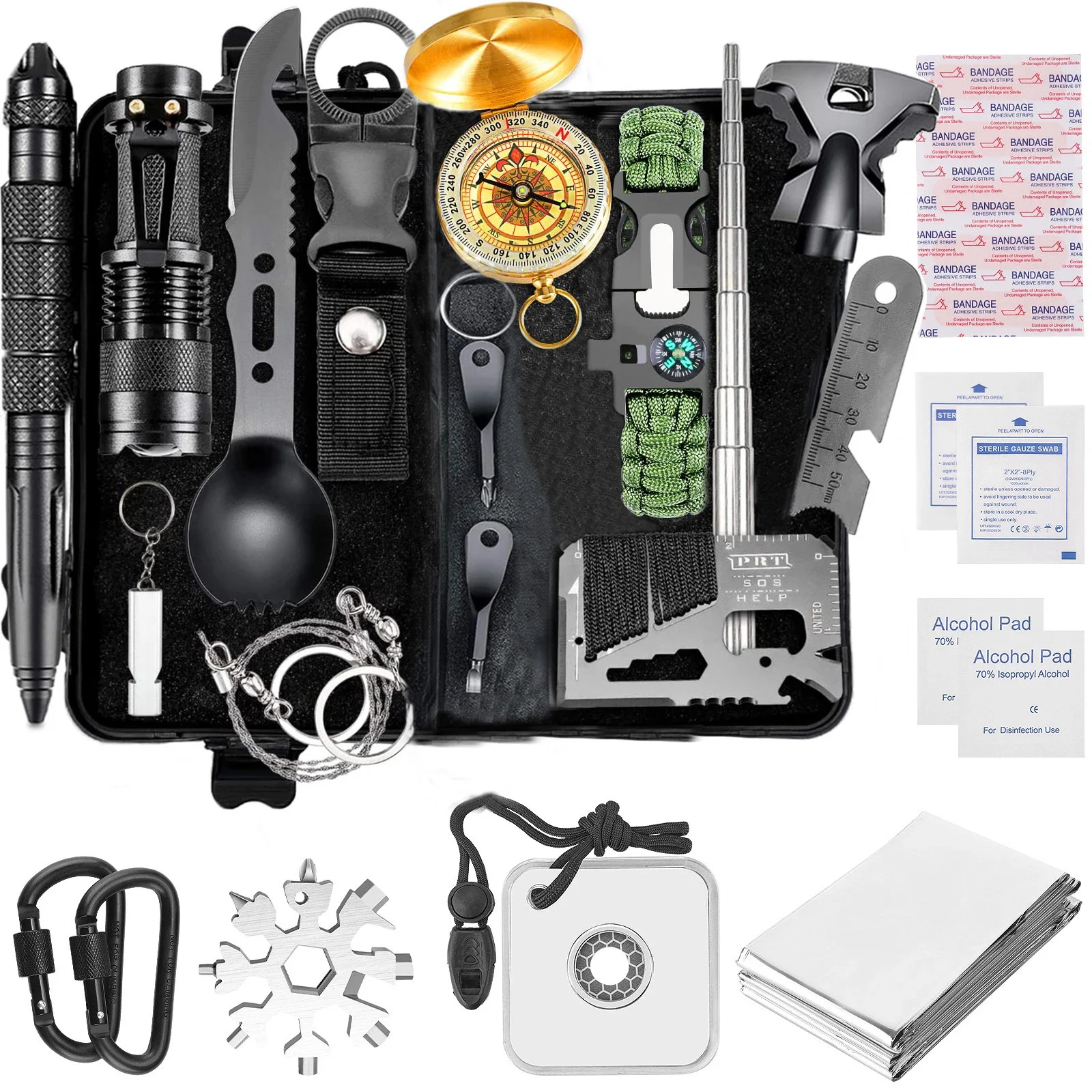 Survival Gear and Equipment kit 22 in 1 Professional Tactical Gadgets Stuff - £56.01 GBP+