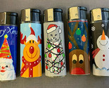 Cute Santa Snowman Reindeer Cat Fun Christmas Lighters Set of 5 Electronic - $15.79