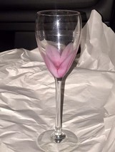 1 Beautiful Art Glass Steven Maslach 1984 Pink Tulip Wine Champagne Glass - £44.20 GBP