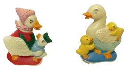 Rare Vintage Plastic Duck Family Refrigerator Magnets 2.25 in Tall Lot 2 - £10.68 GBP