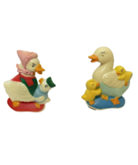 Rare Vintage Plastic Duck Family Refrigerator Magnets 2.25 in Tall Lot 2 - £10.68 GBP