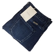 Kancan Cane Mid Rise Slim Straight Jeans Size 9/28 Dark Wash Whiskering - £55.67 GBP