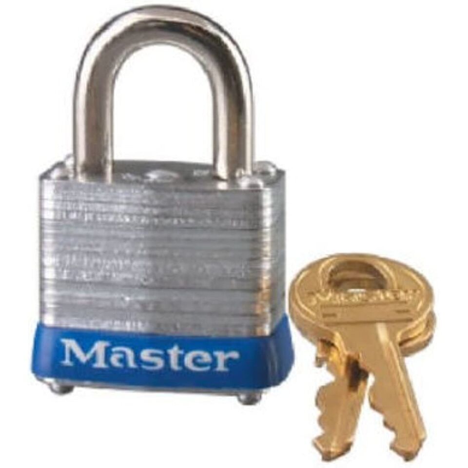 MASTERLOCK CO 7KA-P216 1-1/8&quot; Laminated Padlock - 9/16&quot; Shackle - Keyed ... - $22.79