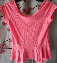 Abercrombie &amp; Fitch Neon Heather Pink Peplum Short Sleeve Shirt Size XS - £23.46 GBP