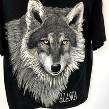 Vtg Wolf T-Shirt Alaska Oneita Power-T Black Sz M A.C.E Wolves Animal Te... - $69.29