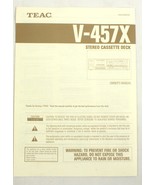 TEAC V-457X Stereo Cassette Deck Owner&#39;s Manual Original - €8,24 EUR