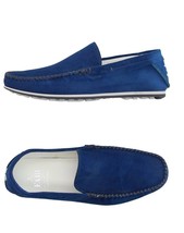 Fabi Men&#39;s Italy Blue Suede Loafer Driving  Shoes Moccasins Sz US 12 EU 45 - £197.57 GBP