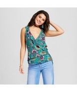 NWT Xhilaration Womens Juniors Size Medium Teal Printed Ruffle Surplice ... - $301.39 MXN