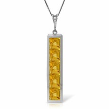 2.25 Carat 14K White Gold Defiance Natural Citrine Necklace Certified 14&quot;-24&quot; - £322.10 GBP