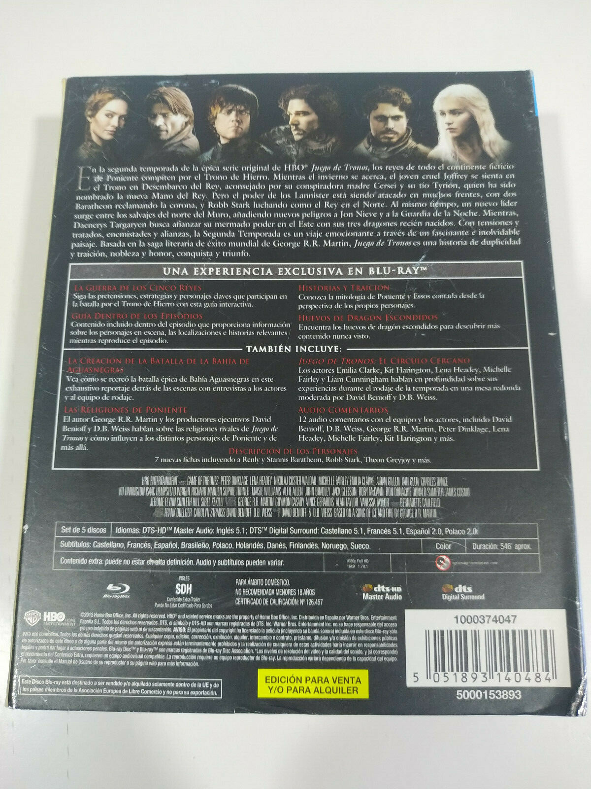 Juego de tronos Second Season 2 Complete - 5 X Blu-Ray Spanish English - 3T Item image 2