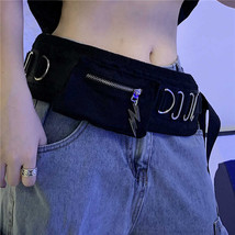 Rock casual waist bag for women punk adjustable chic techwear zipper pocket buckles bag thumb200