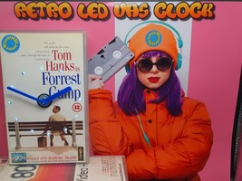 Forrest Gump Retro LED backlit VHS Case Desk or wall Clock. Man cave, Office Top - £20.45 GBP