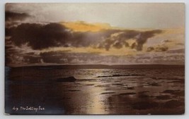 RPPC The Setting Sun Across A Beautiful Ocean Hand Colored Photo Postcard B47 - £11.71 GBP