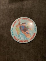 Disney Button Pin Happy 21st Birthday Splash Mountain Walt Disney World - £11.80 GBP