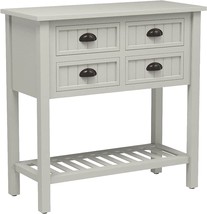 Decor Therapy Bailey Bead Board 4-Drawer Console Table, 14X32X32, Antique White - £159.86 GBP