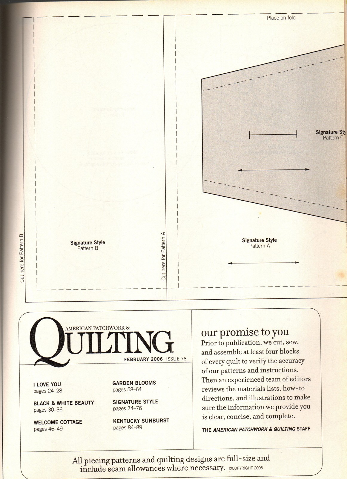 Image 2 of American Patchwork & Quilting Magazine Four Patch Quilts w/ Pattern Better Homes