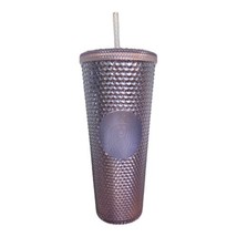 Starbucks Studded Tumbler Silver Platinum Cold Cup 2019 Holiday 24 Oz Venti - £22.32 GBP